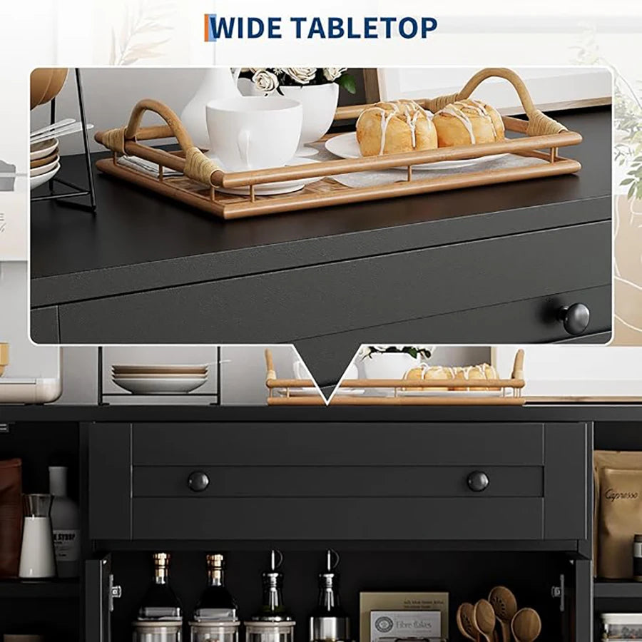 Modern Wood Sideboard/Buffet Cabinet with Drawer & Doors
