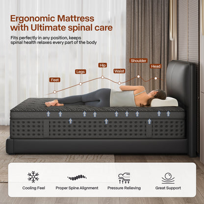 Breathable Medium Firm 12IN Gel Memory Foam Mattress