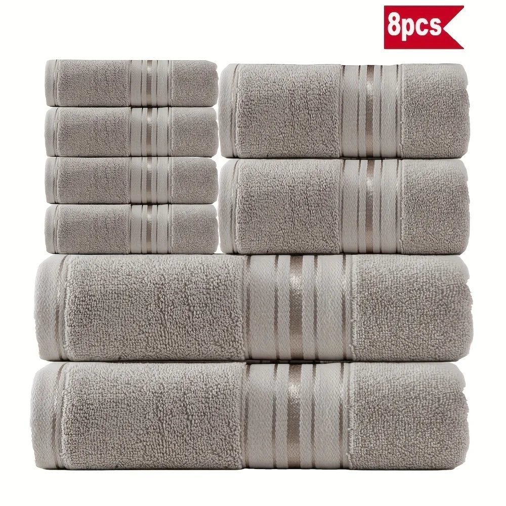 8 Piece Luxury Towel Set –Plush, Super Absorbent & Quicker-to-Dry