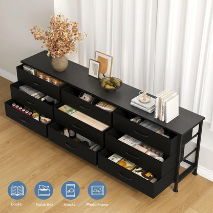 Long Entertainment Center Up to 75 Inch TV Storage Drawers