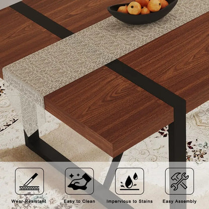 71" Walnut 9 Piece Dining Table Set for 8