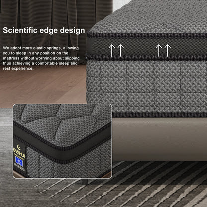 12/14 Inch Gel Memory Foam Hybrid Pocket Spring Mattress