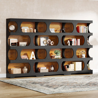 4-Tier Wood Decorative Display & Storage Shelves