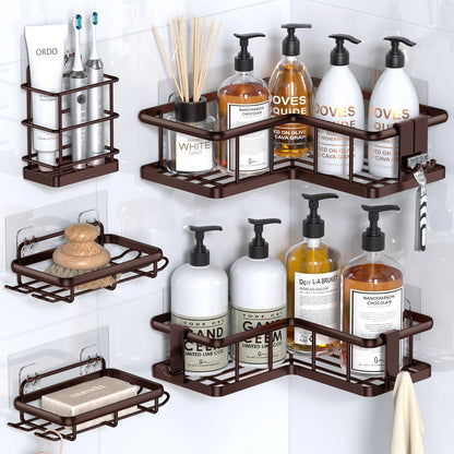 5-Pack Rustproof Shower Organizer Corner with Soap Holder