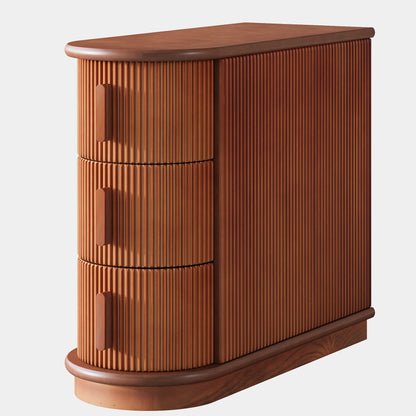 Narrow Solid Wood 3-Drawer End Table