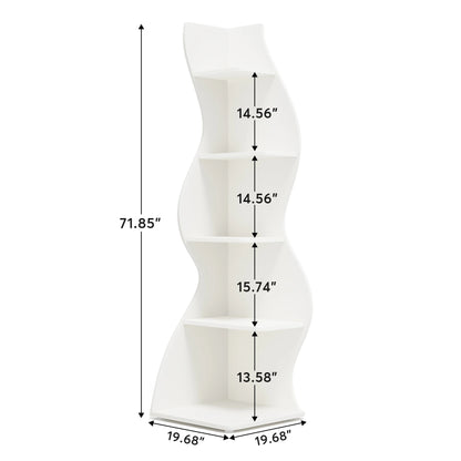 Modern 5-Tier Wall Corner Bookshelf