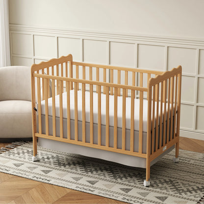 4-in-1 Convertible Wooden Baby Crib w/ 3 Adjustable Heights