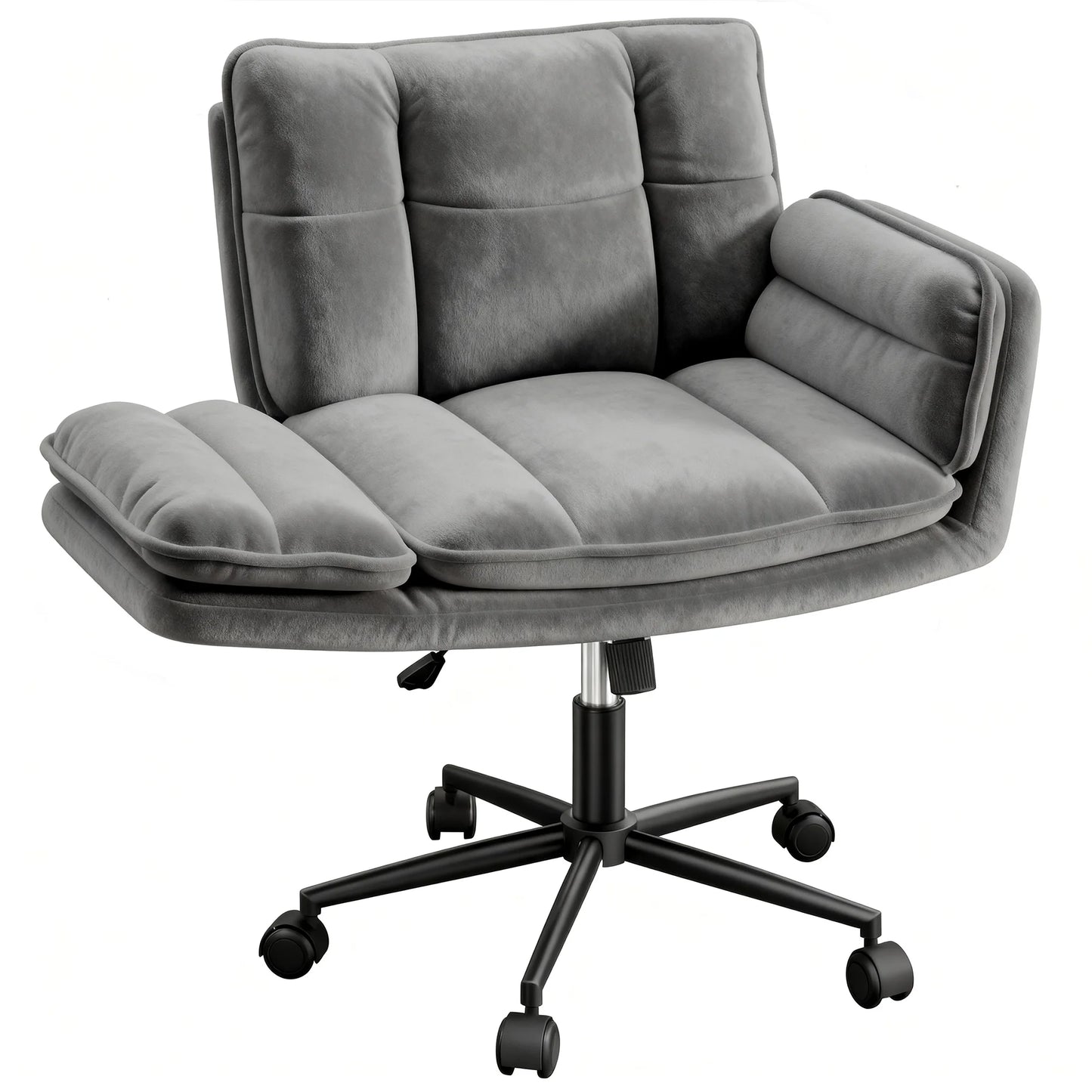 Cross Legged Office Chair with 5-Position Flip-Up Armrest