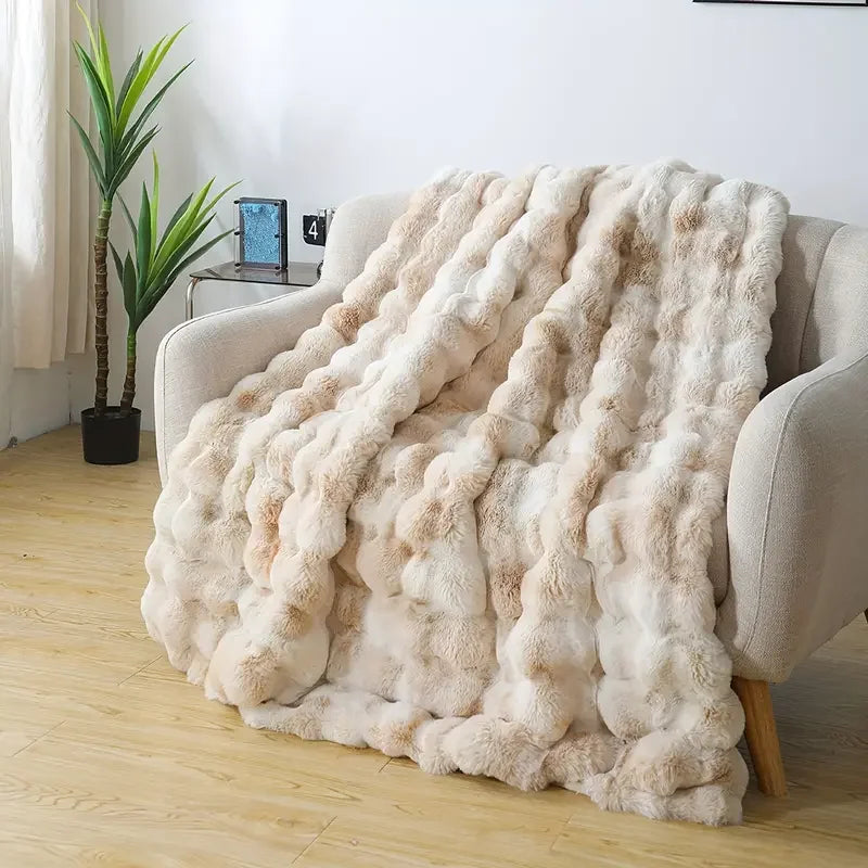 Soft & Cozy Warm Faux Rabbit Fur Throw Blanket