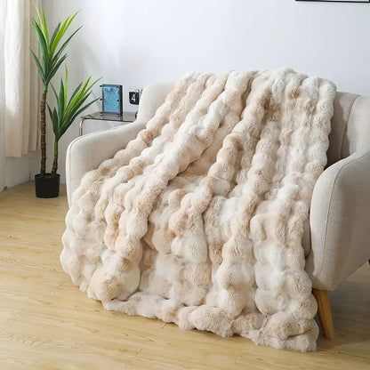 Soft & Cozy Warm Faux Rabbit Fur Throw Blanket