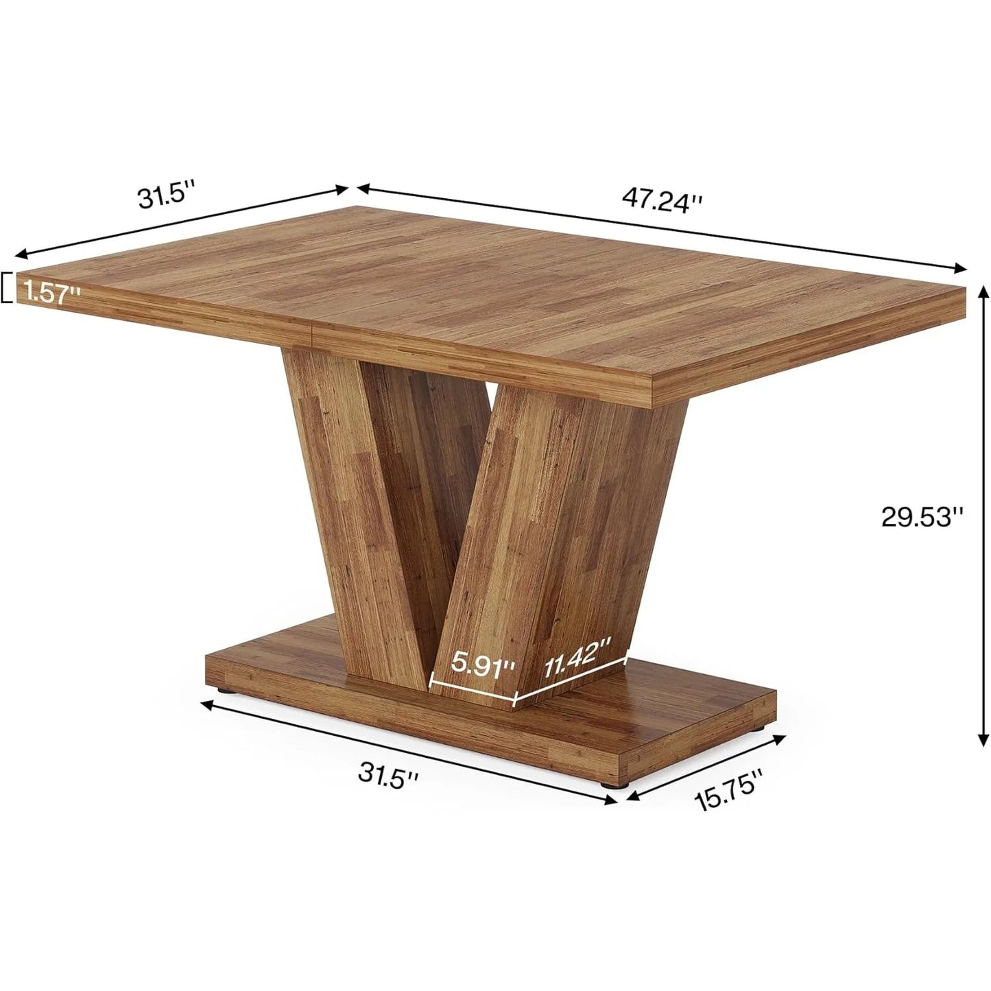 47-Inch Dining Table Seats 4 with Heavy Duty Pedestal