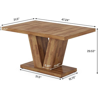 47-Inch Dining Table Seats 4 with Heavy Duty Pedestal