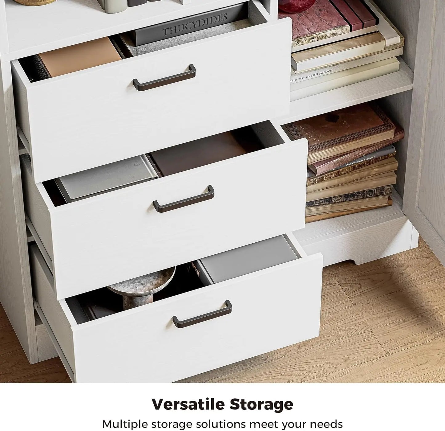 70.9 inch Tall Bookcase with Door & Drawers