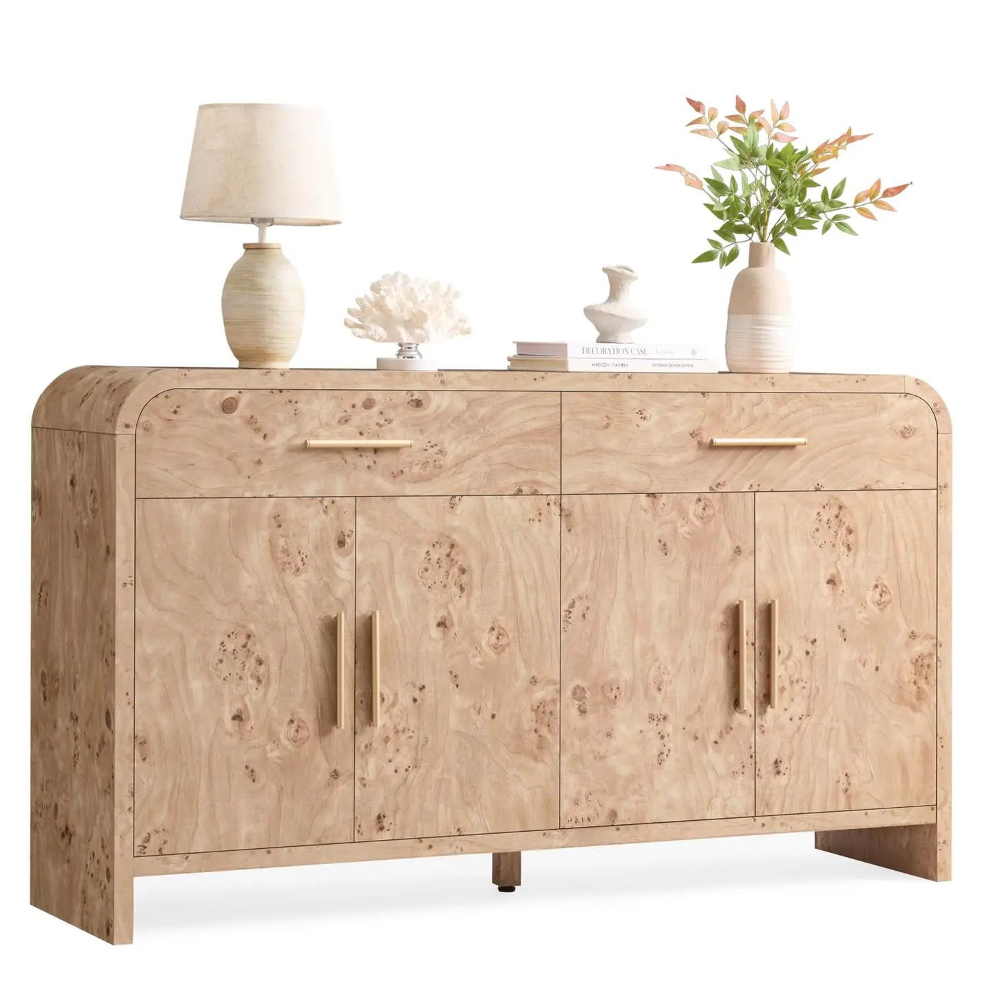 59.7'' Modern Curved Console Cabinet with Drawers