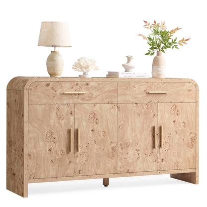 59.7'' Modern Curved Console Cabinet with Drawers