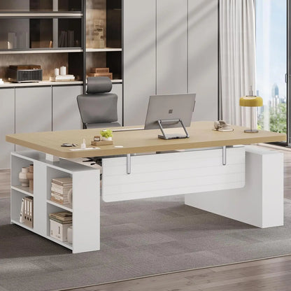 Adjustable Standing Executive Desk with Storage & Power Outlets