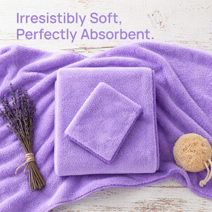 18-Piece Coral Fleece Bath Towel Set, Ultra Soft & Quick-Dry