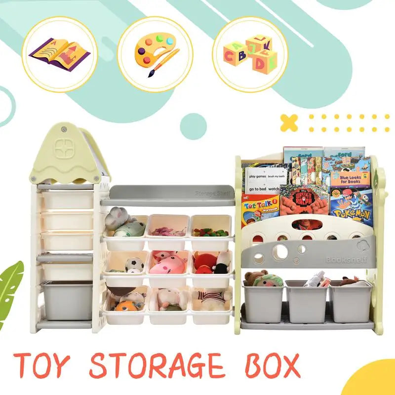 Multi-functional Toy Storage Organizer with 17 Bins and 5 Shelves