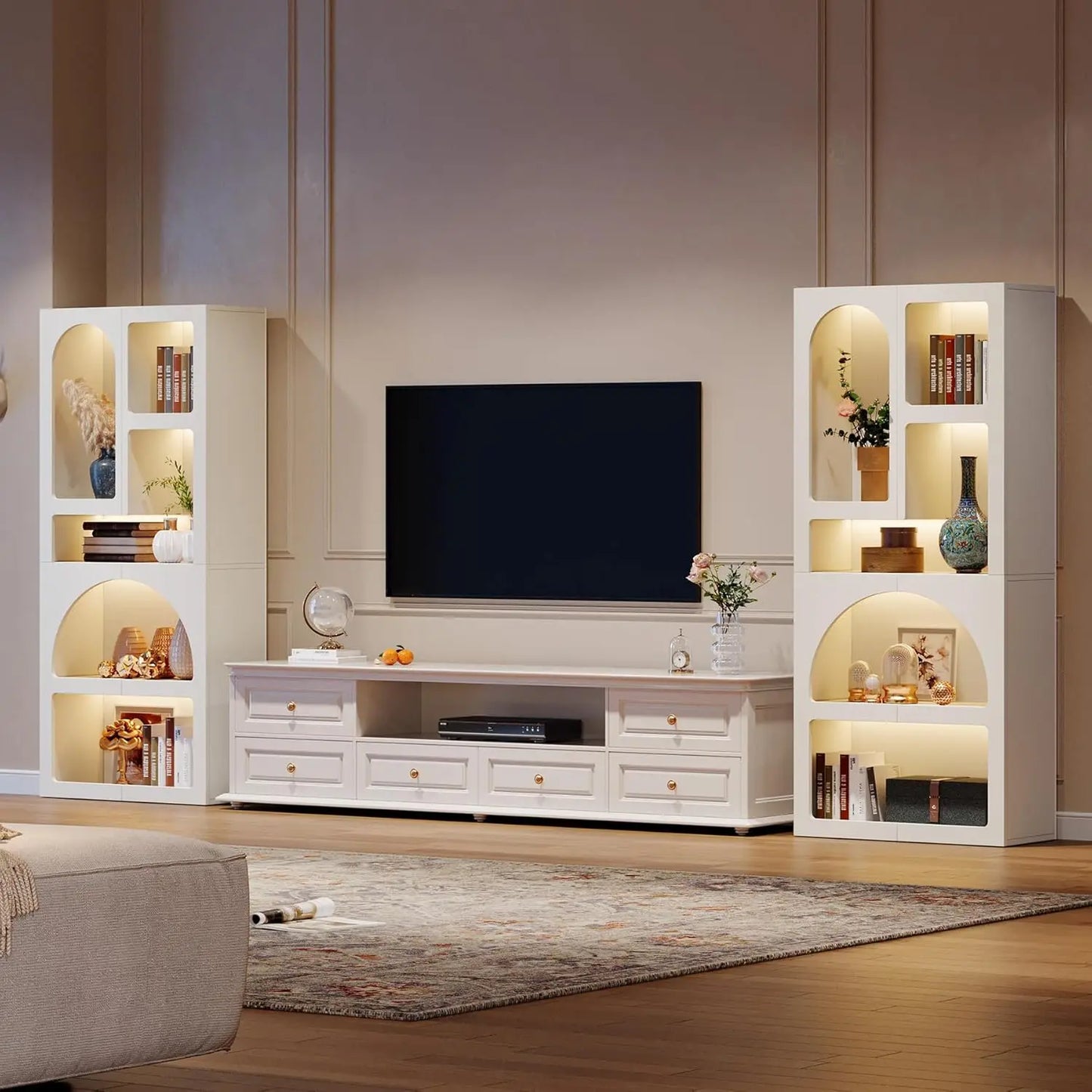 70.87" Tall Geometric Bookcase with 5 Irregular Storage Shelves