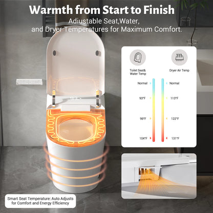 Smart Bidet Toilet Seat with Heated Seat & Warm Air Dryer