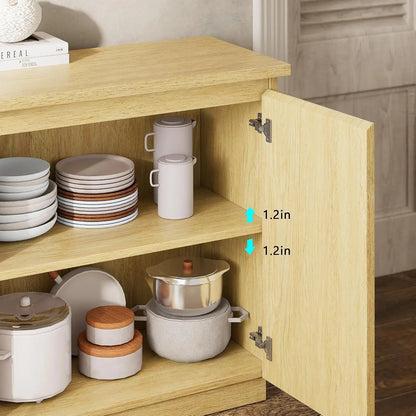 Sideboard Buffet Cabinet with Storage & LED Lights