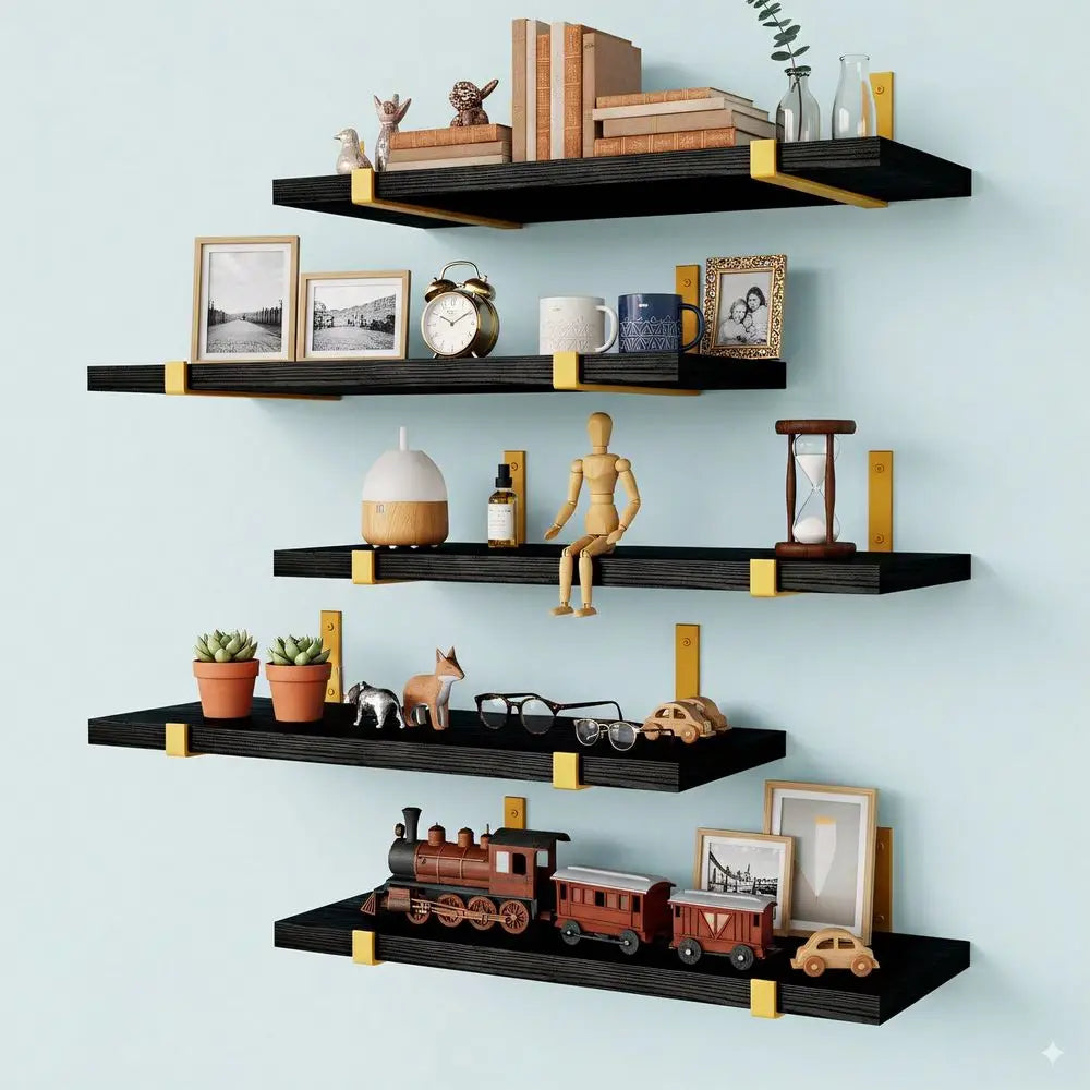 5pcs Floating Shelves for Displaying Decorative Items