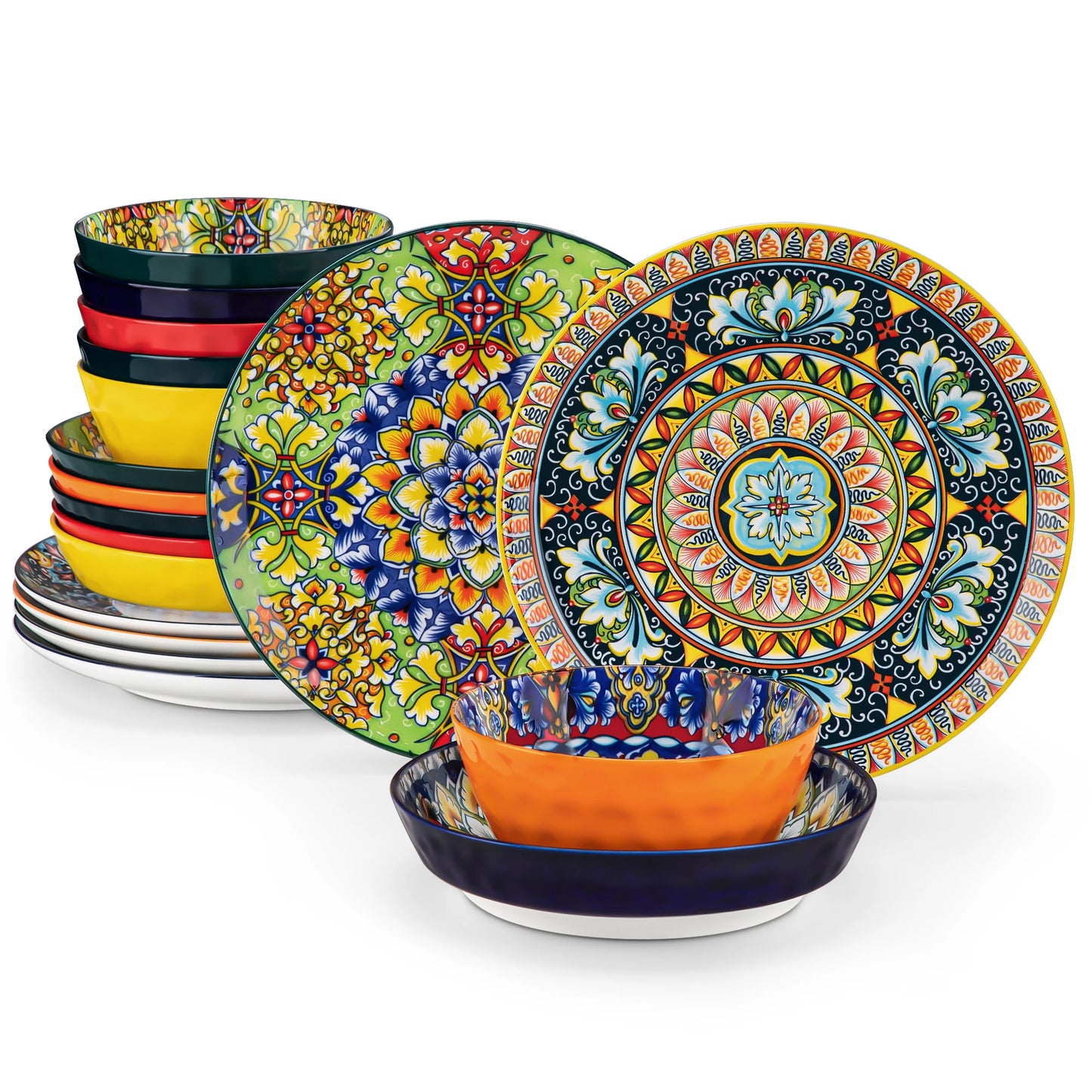 Stoneware- Bohemian Style Dinnerware Set