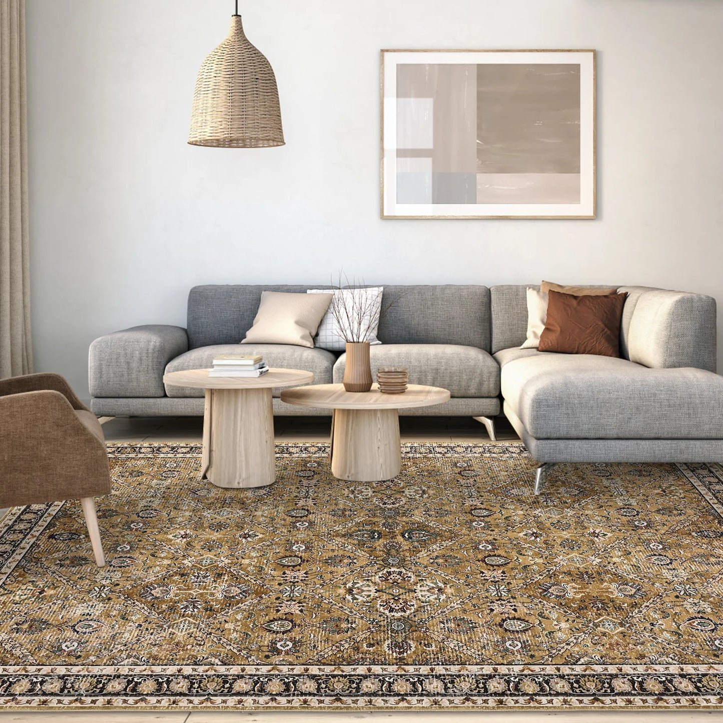Vintage Rug is Machine Washable, Non-Slip & Stain Resistant
