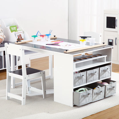 Toddler Craft & Play Wood Activity Table with Storage Bins