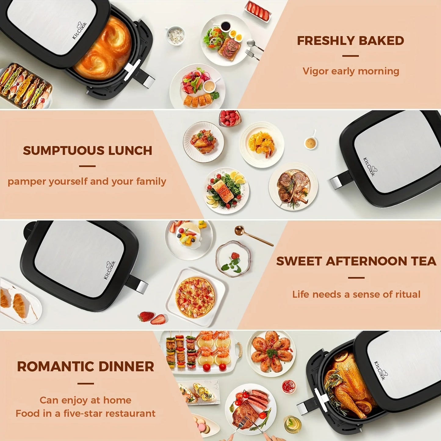 7QT Air Fryer Cooker w/ 8 Presets Menu & Digital Touch Screen