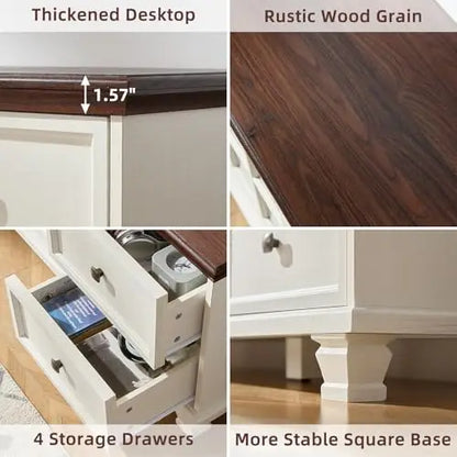 4-Piece Farmhouse TV Stand and Coffee Table Set