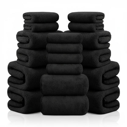 18-Piece Coral Fleece Bath Towel Set, Ultra Soft & Quick-Dry