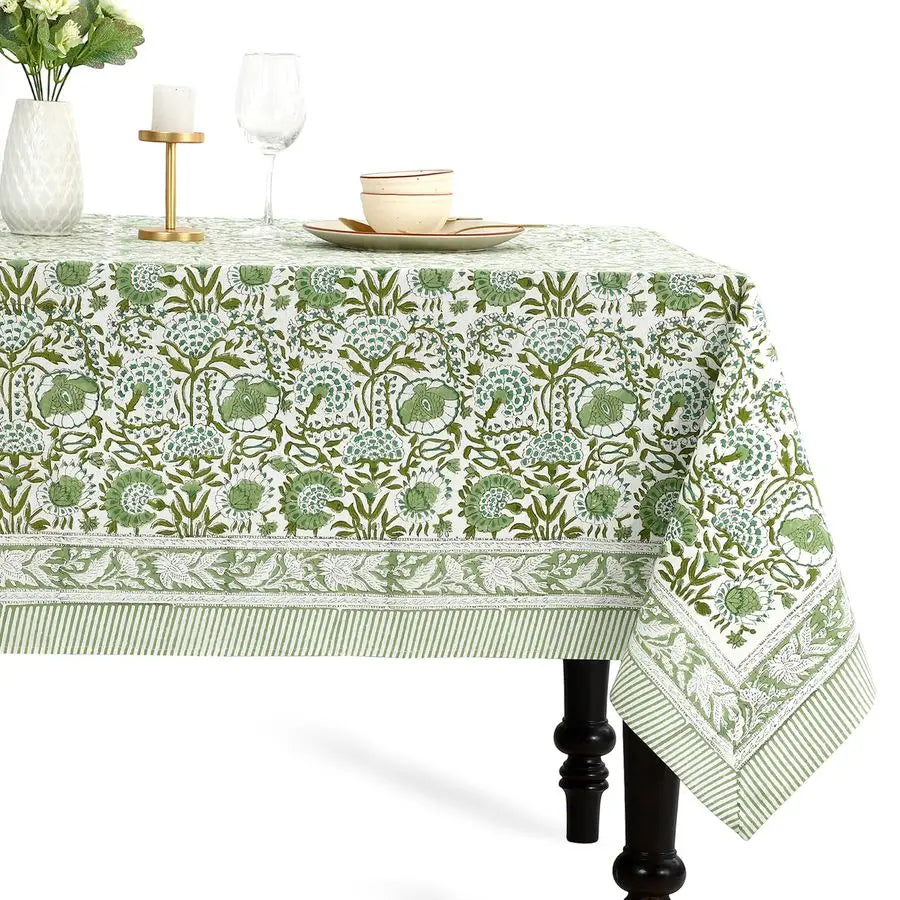 100% Cotton 60x60 Inch Indian Block Print Square Table Cover