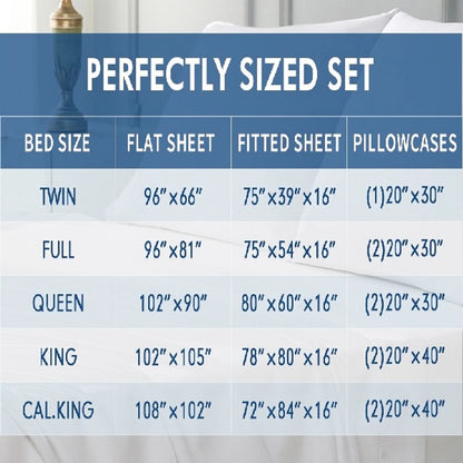 Cooling Bamboo Bed Sheets Set with 18-Inch-Deep Pocket