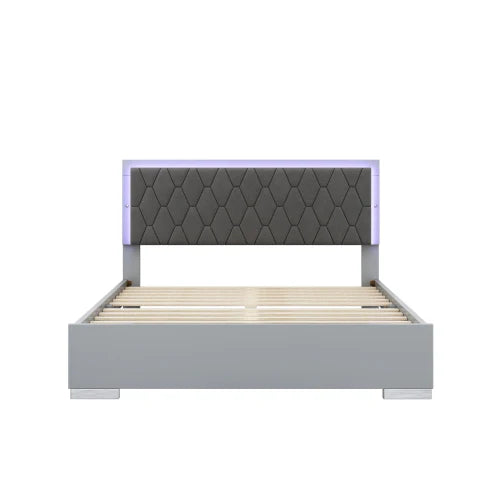4 Pc Queen Bedroom Set w/ Upholstered Bed, Dresser & 2 Nightstands