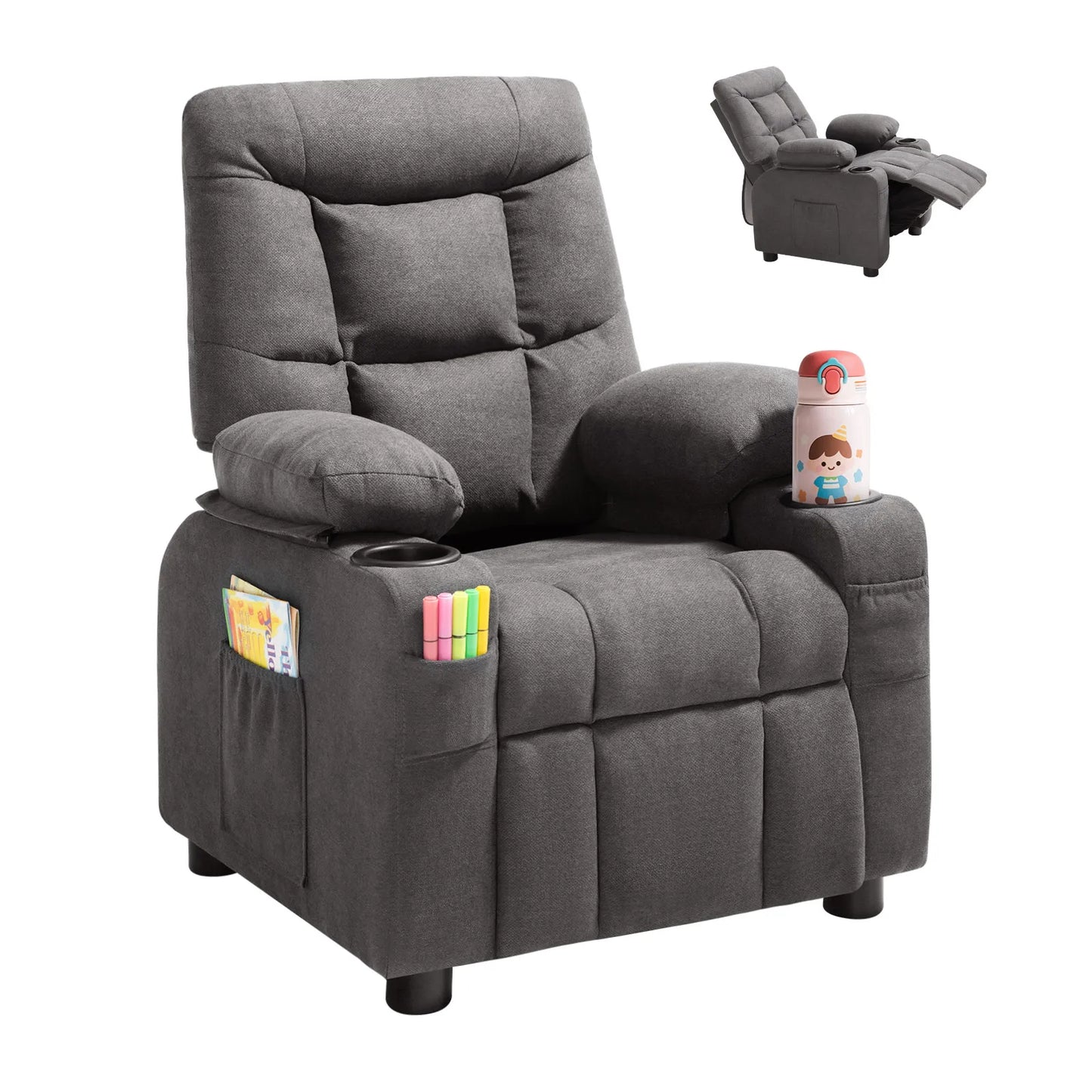 Kids/ Toddler Recliner with Cup Holders