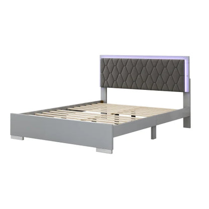 4 Pc Queen Bedroom Set w/ Upholstered Bed, Dresser & 2 Nightstands