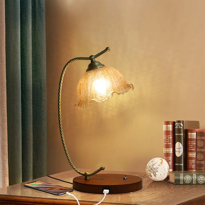 Modern Glass Flower Desk Lamp