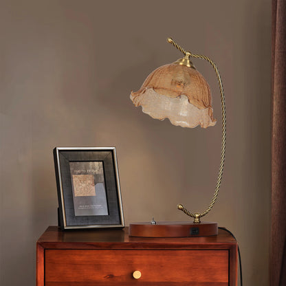 Modern Glass Flower Desk Lamp