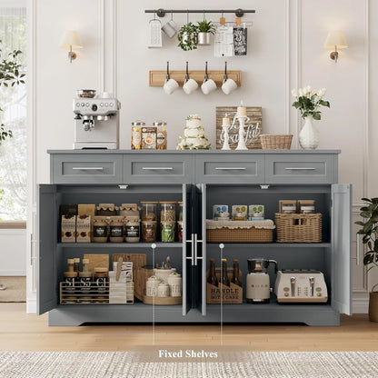 60" Large Buffet Sideboard with Storage & 4 Drawers