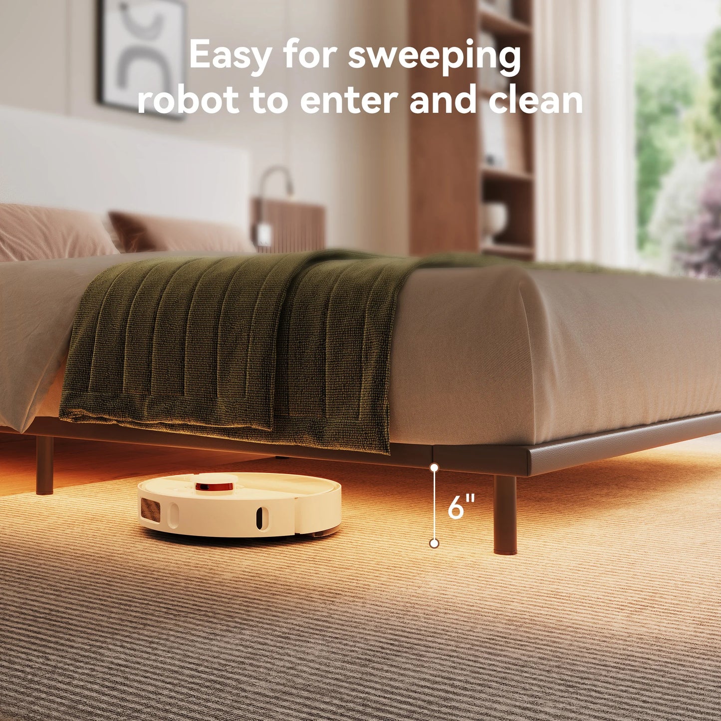 Luxury King Size Bed with Integrated Nightstands & Reading Lamps