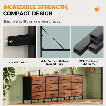 Wood Top Entertainment Center w/Fabric Drawers Fits Up to 80'' TVs