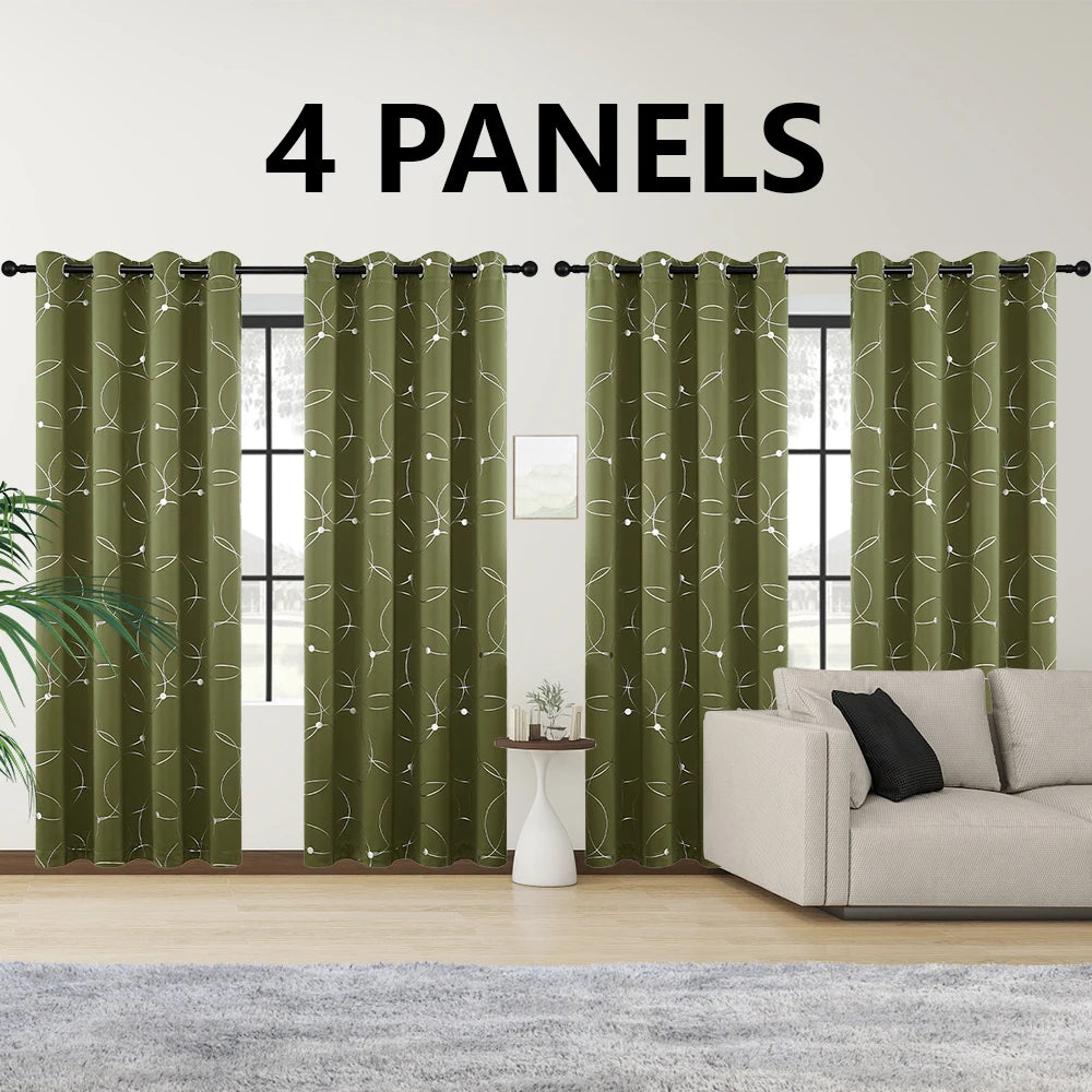 4PCS Blackout Curtains are Thermal Insulated