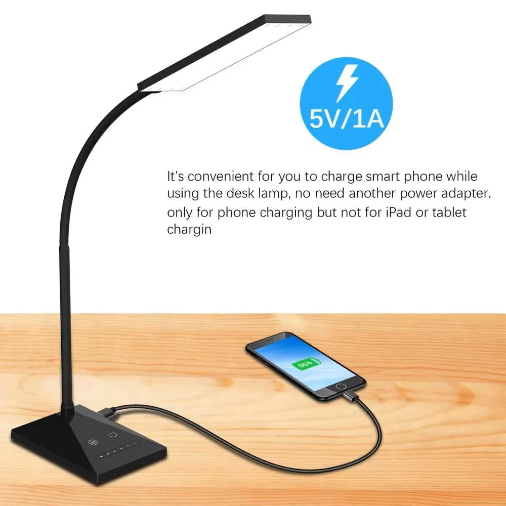 Flexible Touch Sensor LED Reading Dimmable Desk Lamp