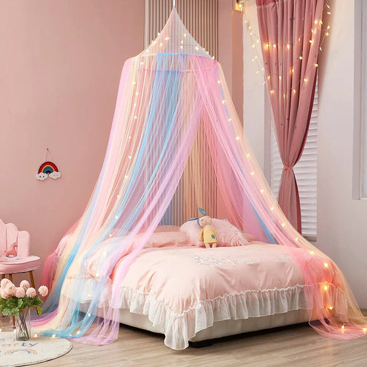 Dome Rainbow Princess Bed Canopy or Tent for Kids