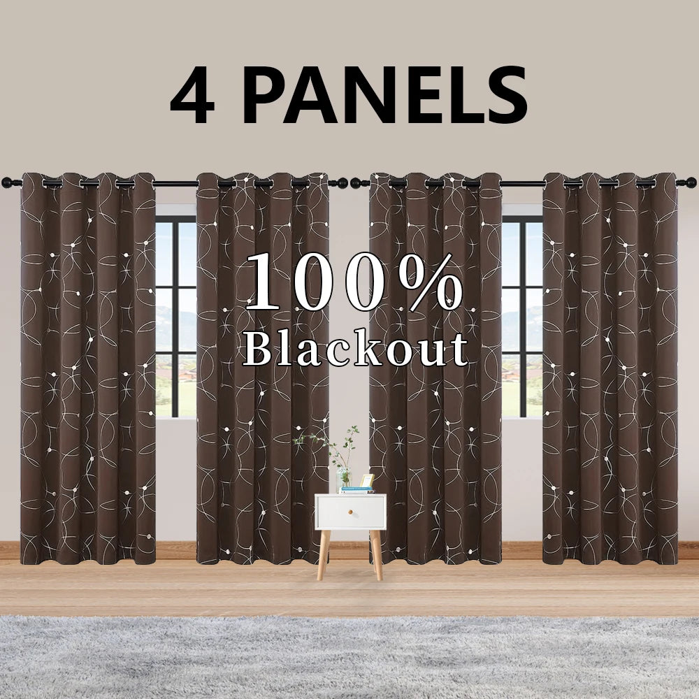 4PCS Blackout Curtains are Thermal Insulated
