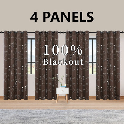 4PCS Blackout Curtains are Thermal Insulated