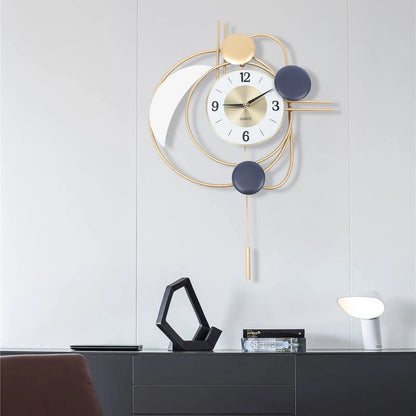 Luxury Silent Hanging Clock with Swing Pendulum