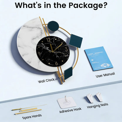 22 inch Marble Nordic Style Creative Luxury Wall Clock