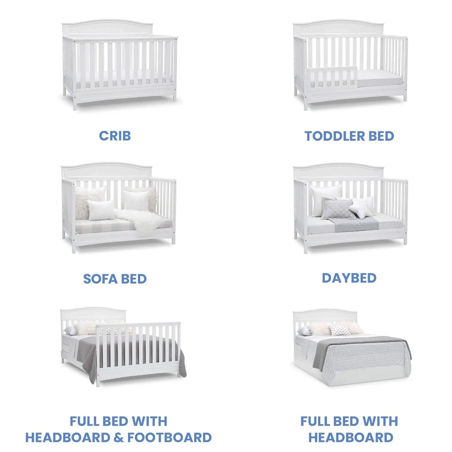 4-in-1 Convertible Baby Crib with Greenguard Gold Certification